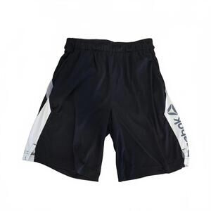 Reebok Boy's Athletic Shorts Black with White and Gray Accents Size S